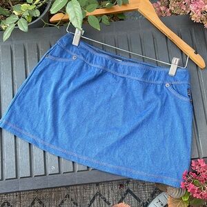 Guess - Women’s Faux Denim Mini Swim Skirt / Cover Up - Large